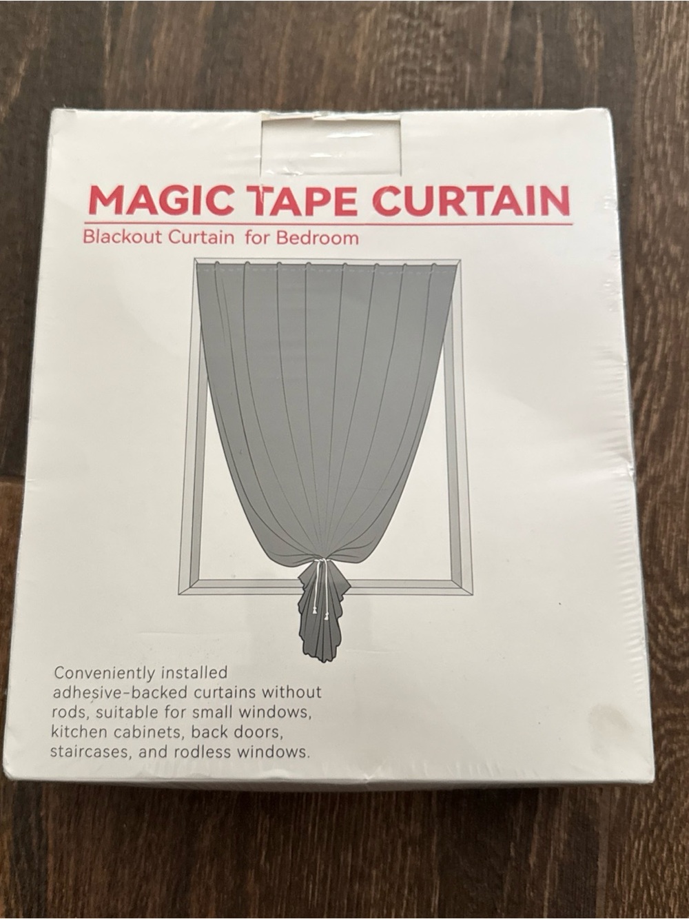 Magic Tape Curtain Blackout Window Curtain - Gray